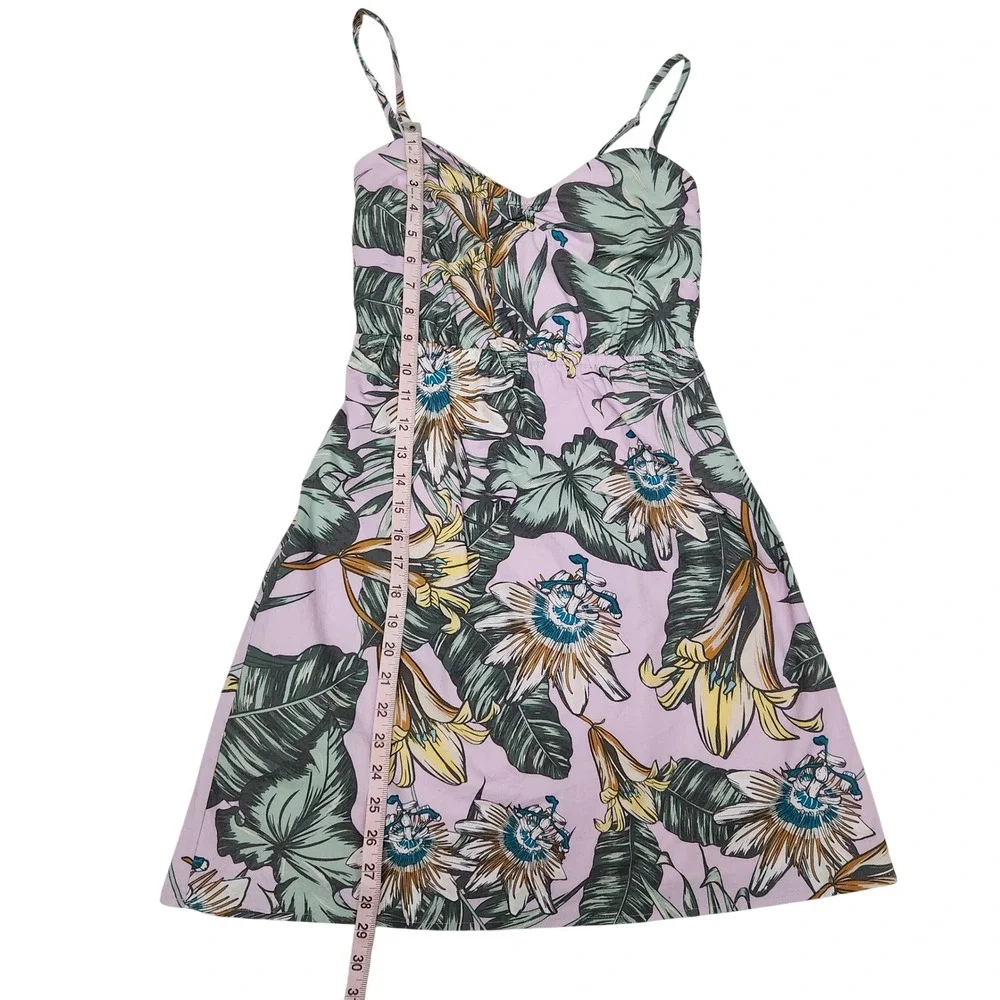 J.Crew Printed Poplin Cami Dress Tropical Floral Pink XS Sweetheart Neckline